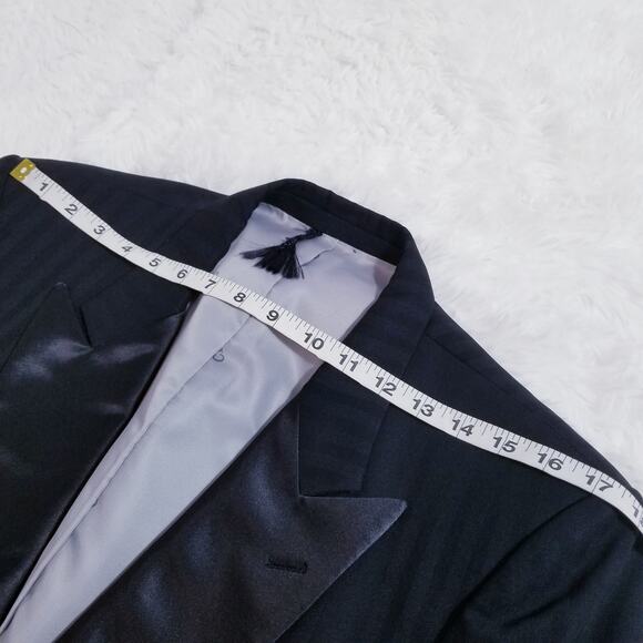 Christian Dior Blazer size 41R Striped Peak Lapel Tuxedo Blazer - Picture 6 of 14